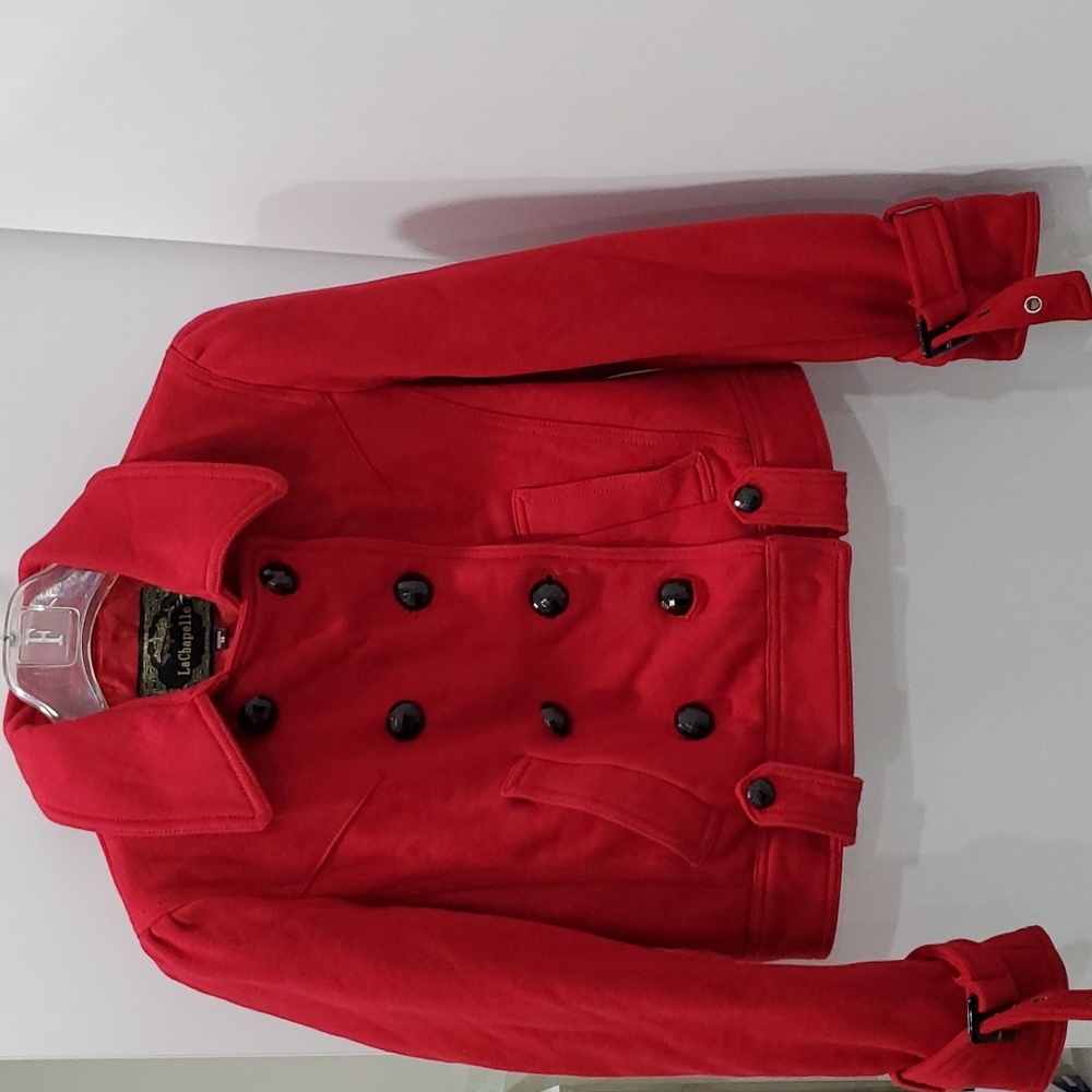 Red crop fall jacket. Size small .thick material. J1